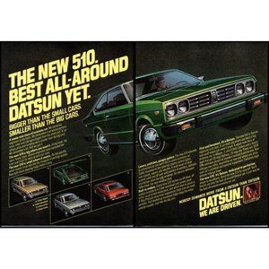 1978 Datsun 510 Hatchback 2 Page Vintage Print Ad Nissan Import Car Wall Art